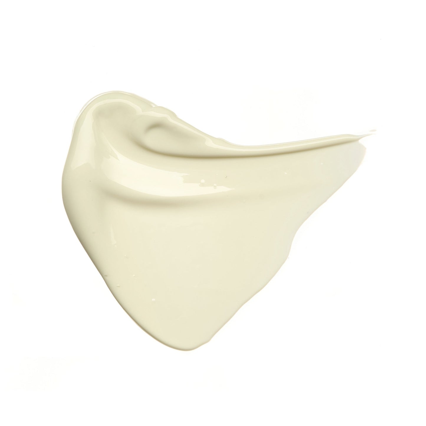 Creamy pale yellow vitamin C serum swatch on white background
