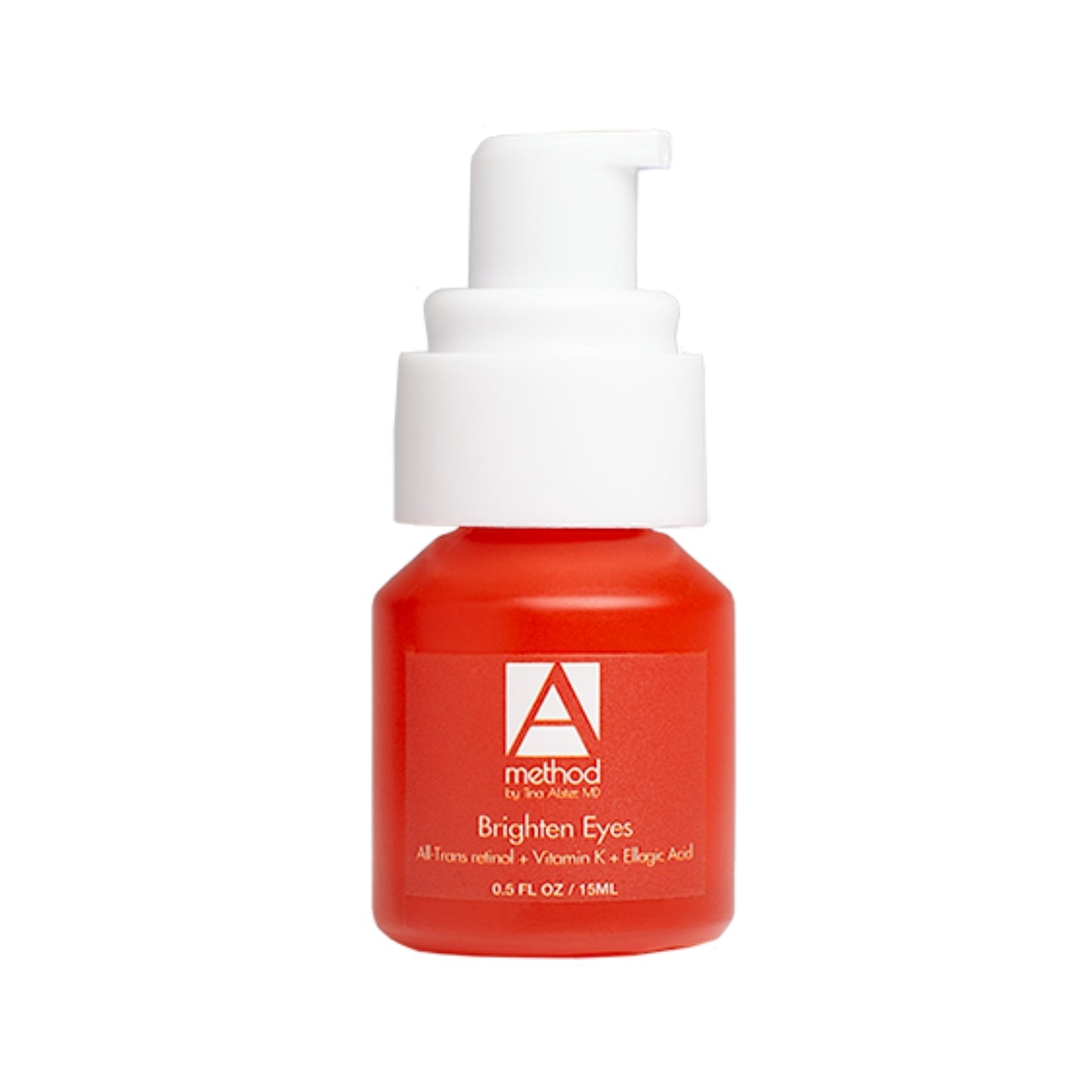 Method Brighten Eyes serum: 0.5 fl oz bottle with All-Trans retinol, Vitamin K & Ellagic Acid for brighter eyes.