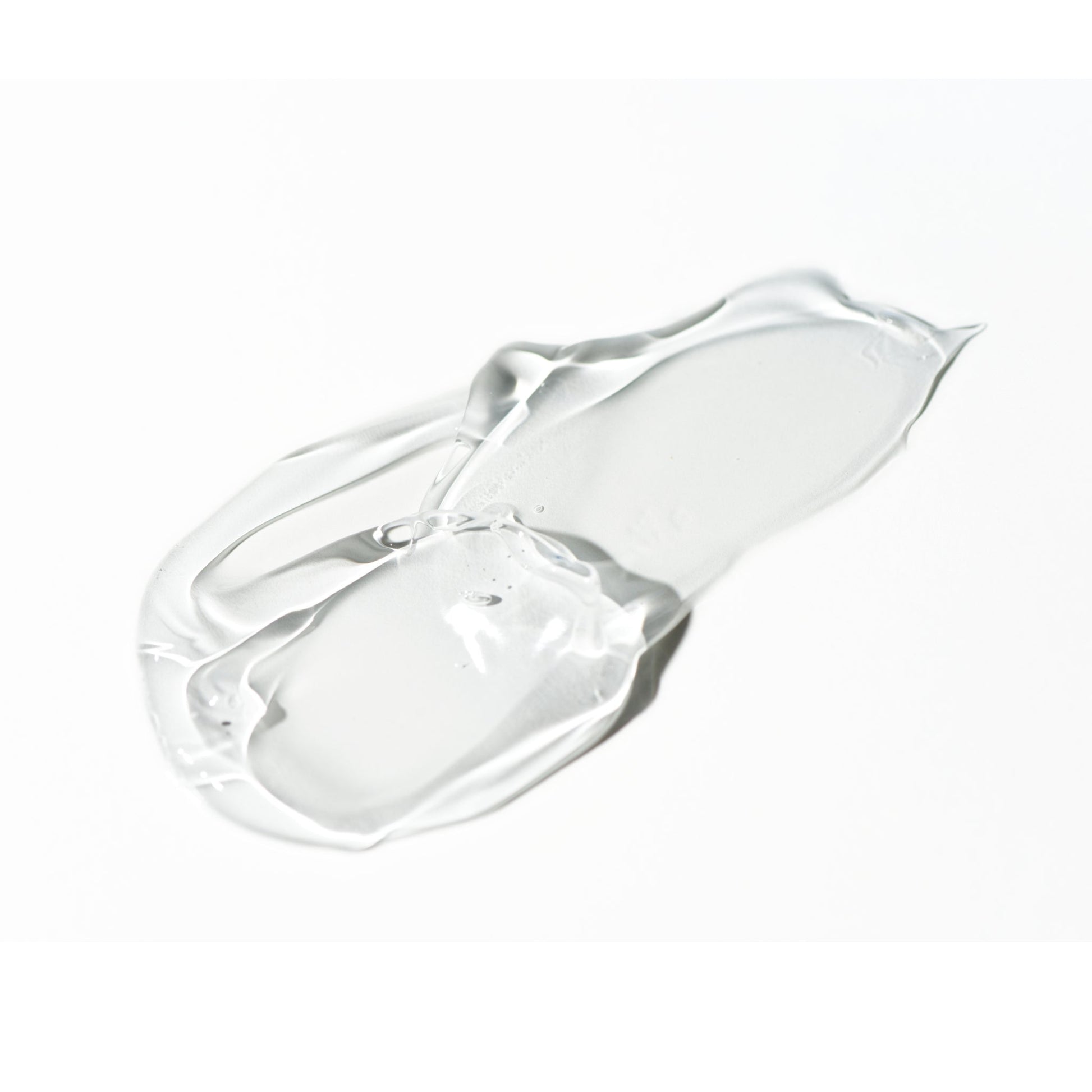 Clear glycolic acid gel swatch on white background