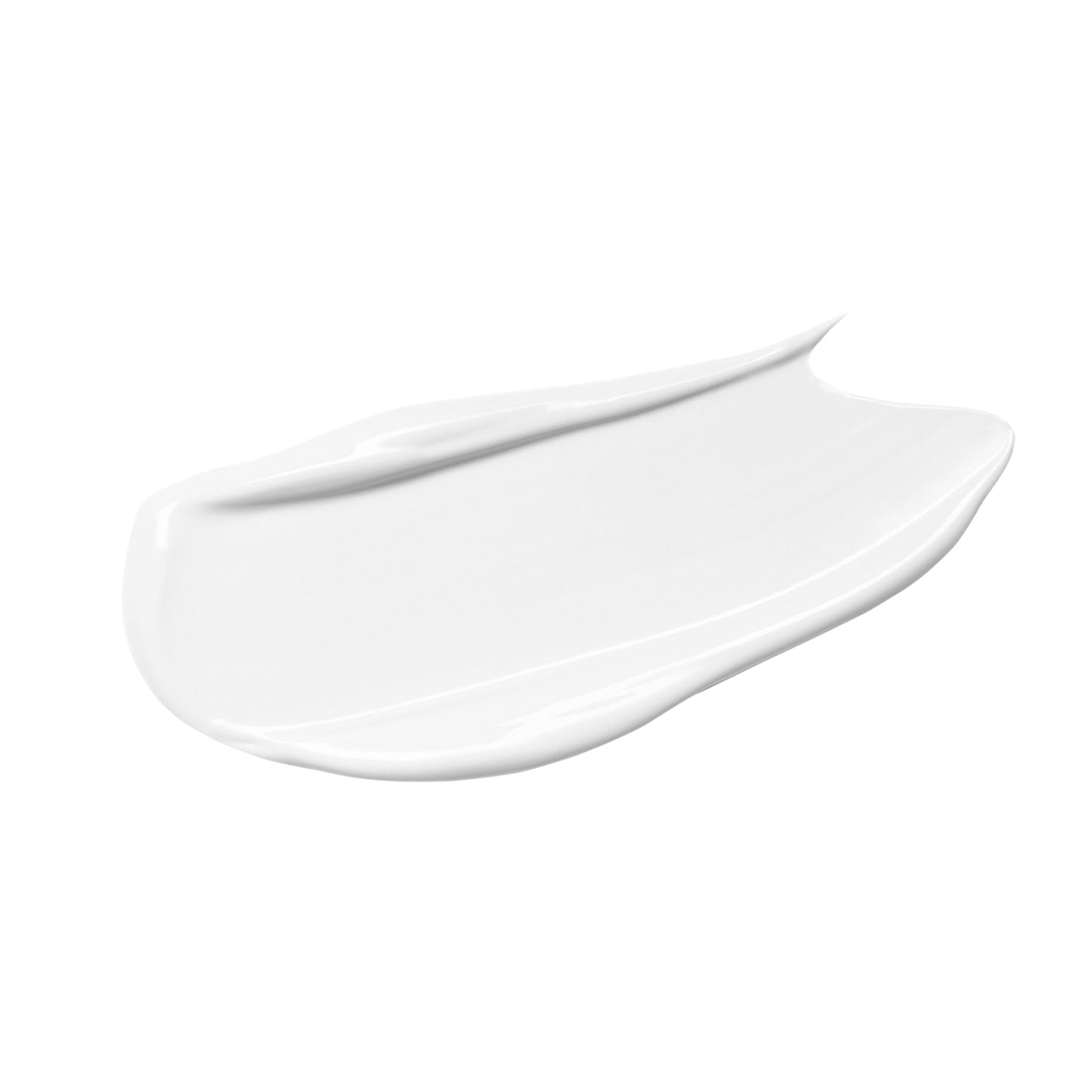 Creamy white eye cream swatch, showcasing smooth texture.