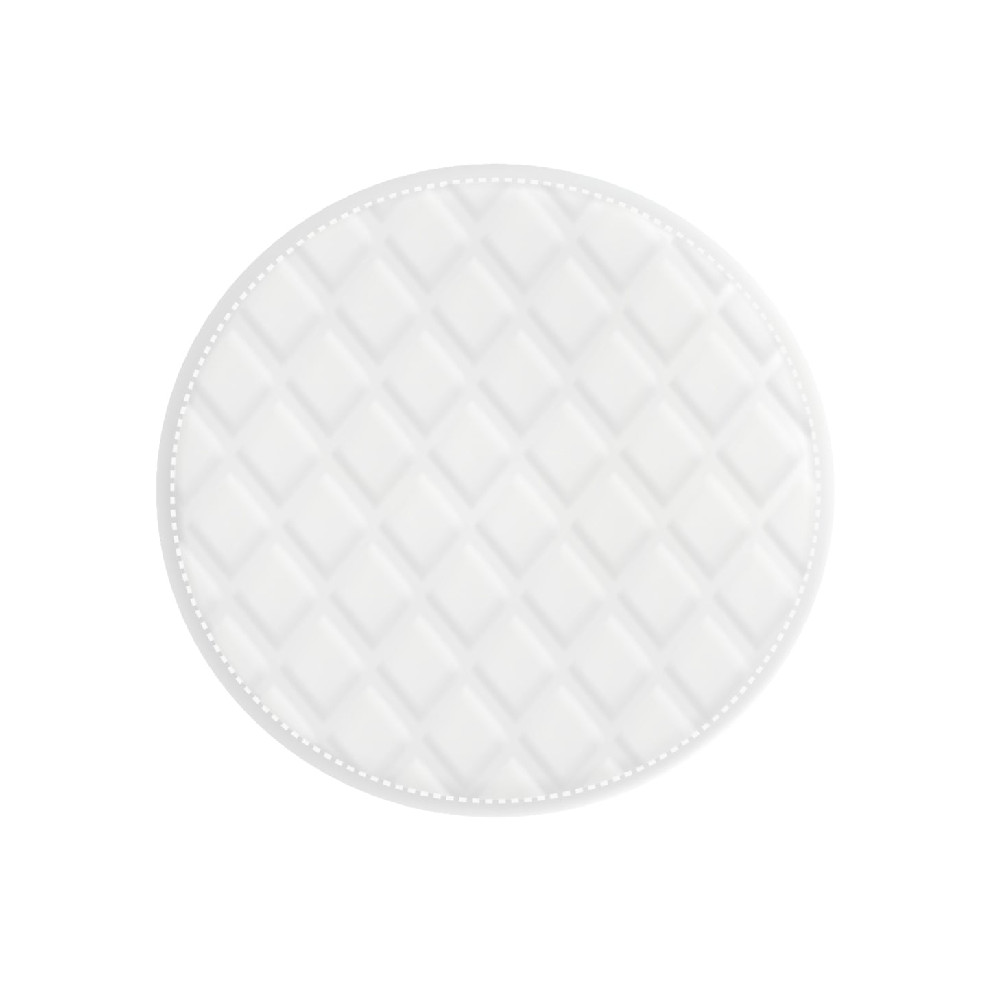 White, textured facial cleansing pad with a diamond pattern, ideal for skincare routines.