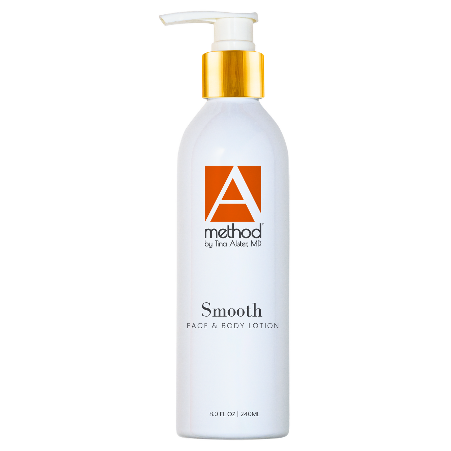A Method by Tina Alster, MD Smooth Face & Body Lotion, 8 oz bottle with pump.