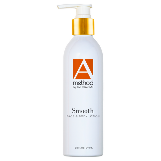 A Method by Tina Alster, MD Smooth Face & Body Lotion, 8 oz bottle with pump.