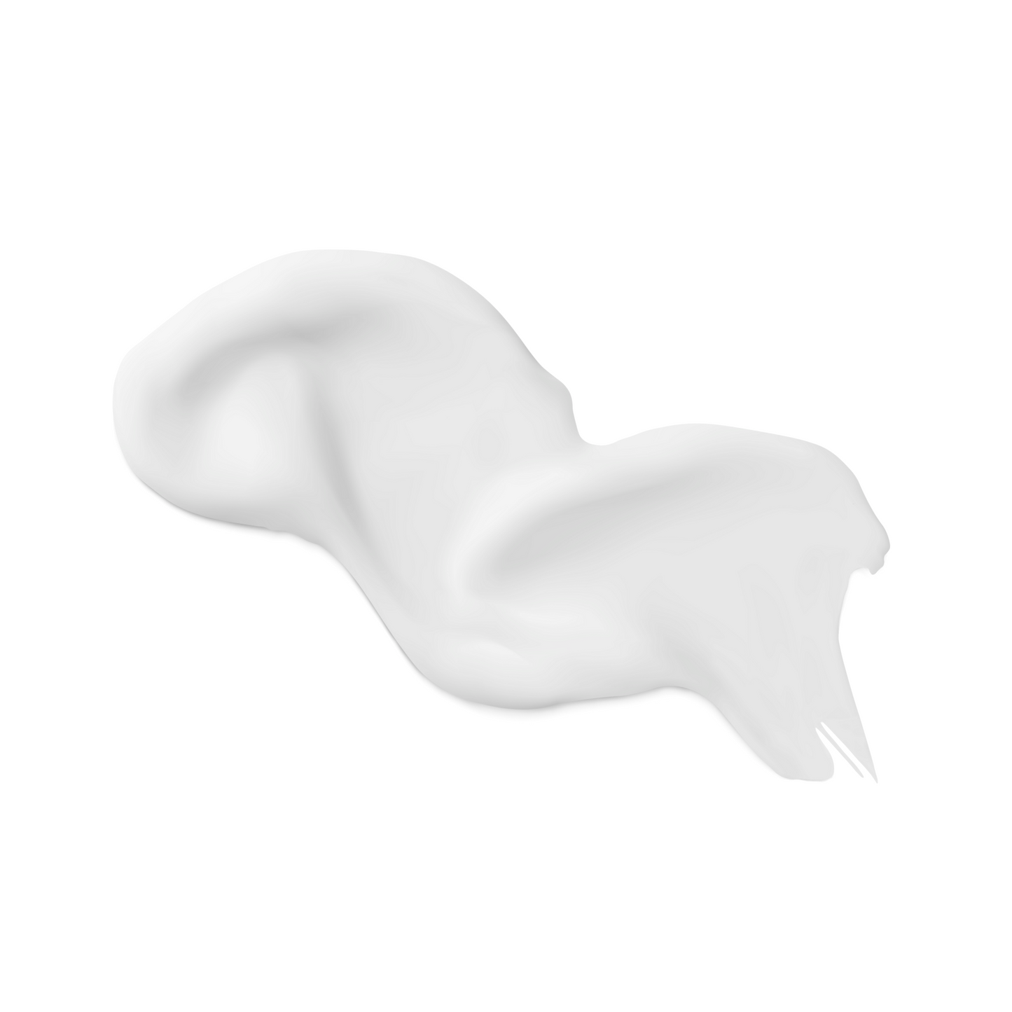Creamy white body lotion swatch, smooth texture.