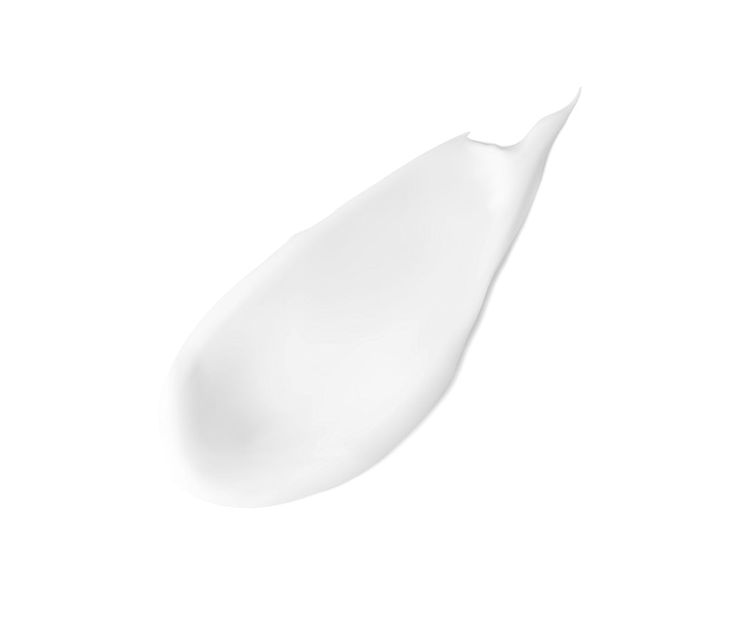 Creamy white balm swatch, showcasing smooth texture.