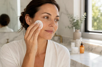 Woman applying a glycolic acid peel at home from The A Method
