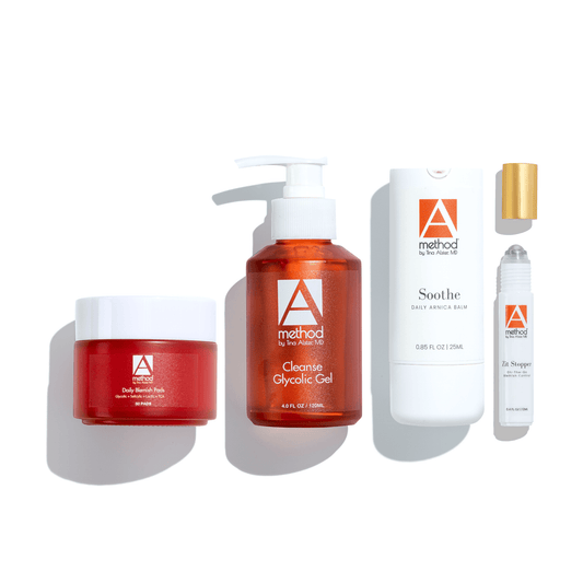 Step 3 graphic for The A Method Orange You Peppy facial peptide moisturizer with swatches