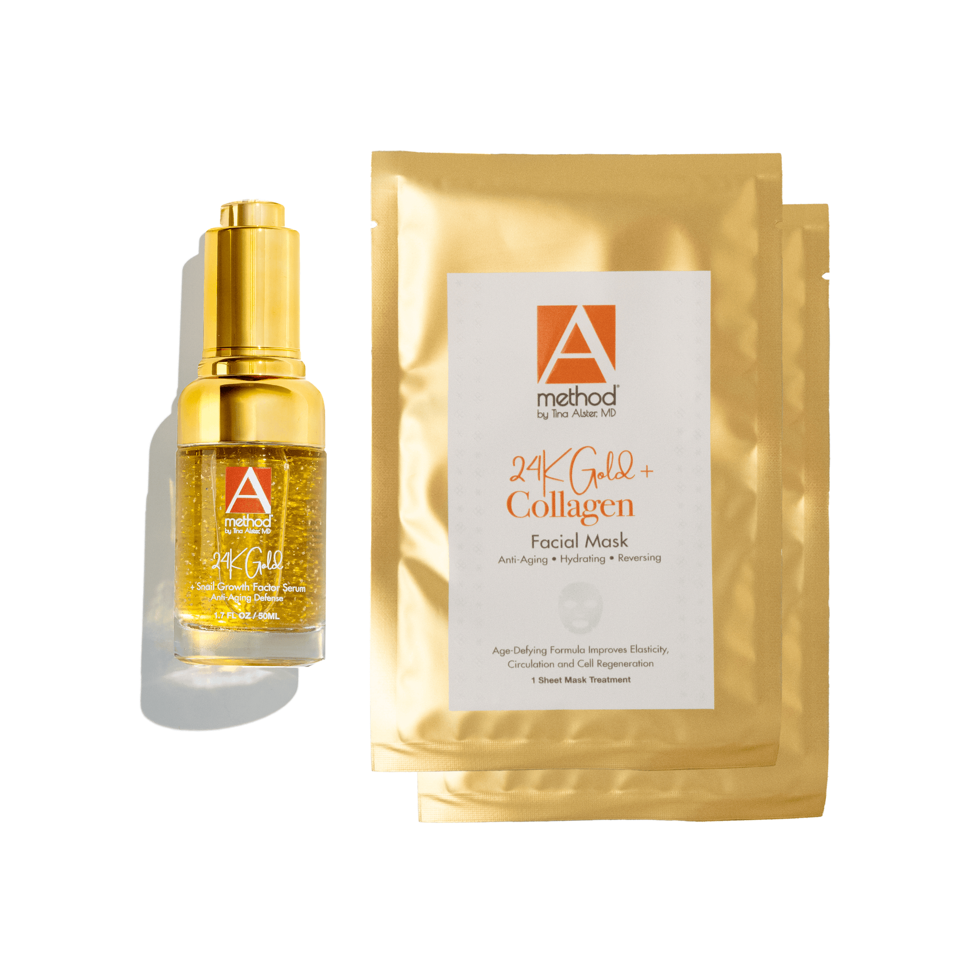 Golden Glow Duo | 24K Gold Serum + Collagen Masks by Dr. Tina